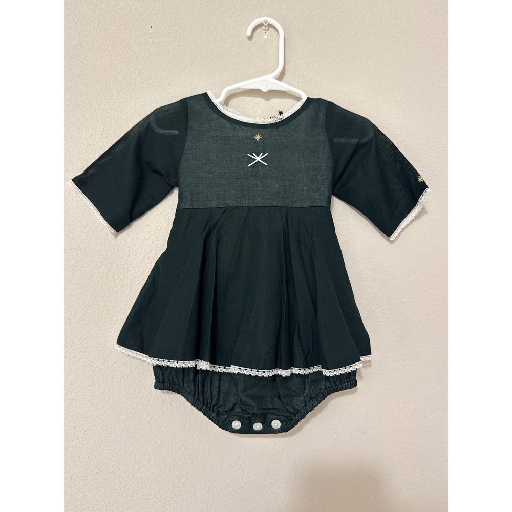 NWT Well Dressed Wolf Starlit‎ Baby Girl Green Dress 12M Forest Green Holiday